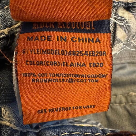 Rock Revival Elaina Easy Boot Jeans Women’s Size 31 Blue Denim Buckle Exclusive - Picture 5 of 8